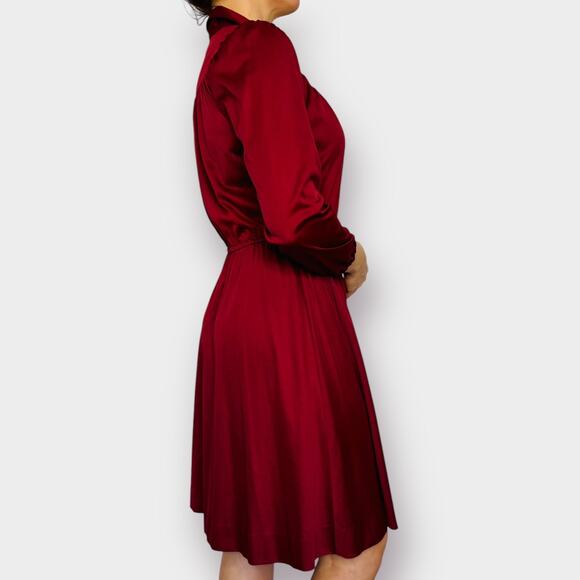 70s Sears Maroon Dress - Picture 4 of 6